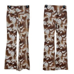 NWOT Wild Fable High Rise Retro Swirl Wide Flare Leg Stretch Pants